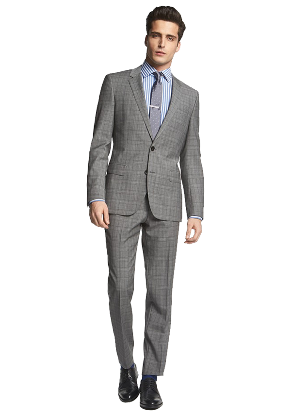 Huge-Genius Extra Trim Fit Plaid Suit
